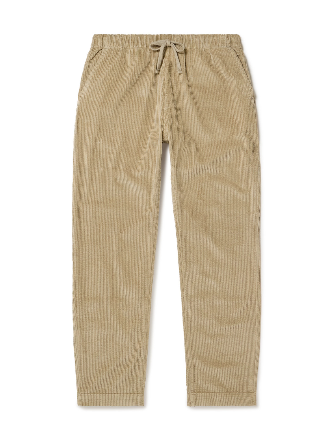 Hartford Joggy Straight-leg Cotton-corduroy Drawstring Trousers In Neutral