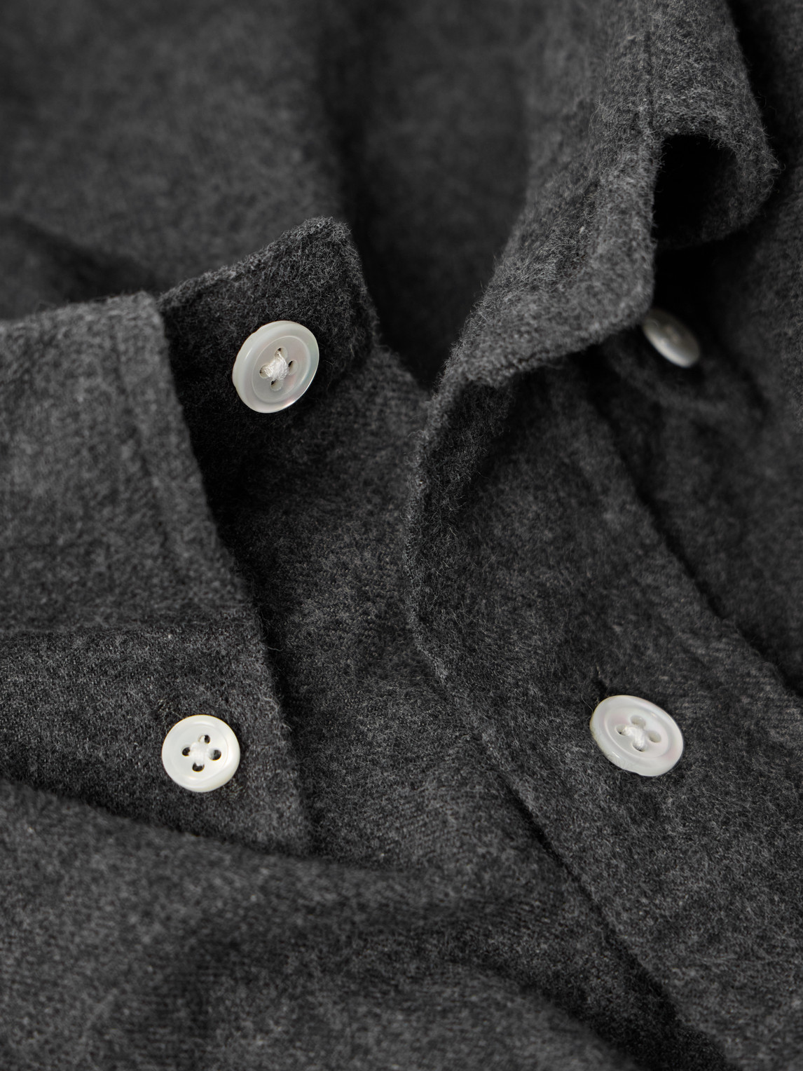 Hartford Pitt Button-down Collar Cotton-flannel Shirt In Gray