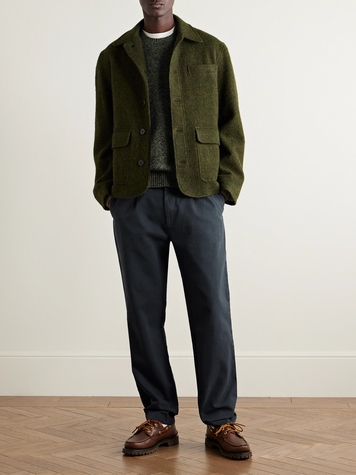 Hartford Tommy Straight-leg Cotton-twill Trousers In Blue