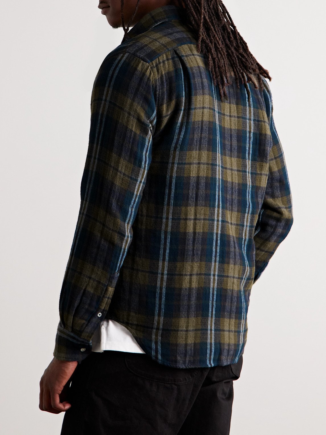 Hartford Paul Checked Cotton-flannel Shirt In Green