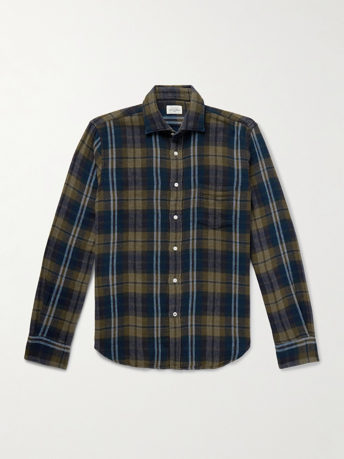 Hartford Paul Checked Cotton-flannel Shirt In Green