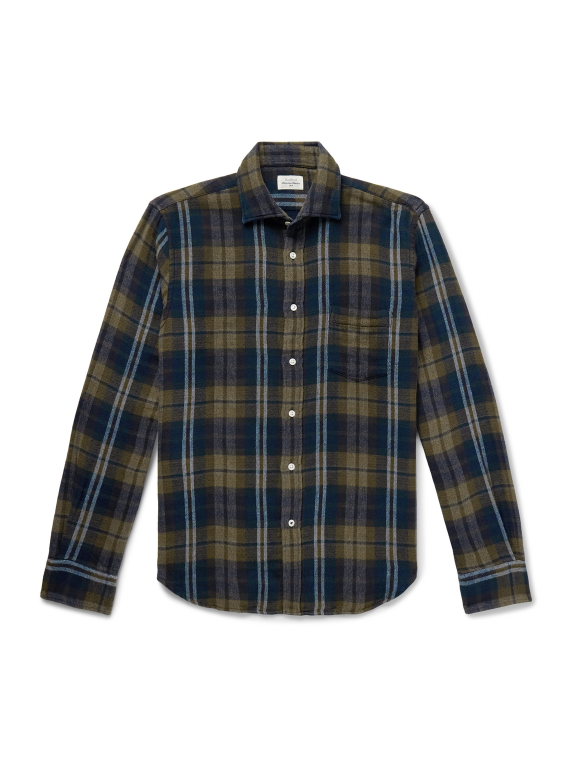Hartford Paul Checked Cotton-flannel Shirt In Green