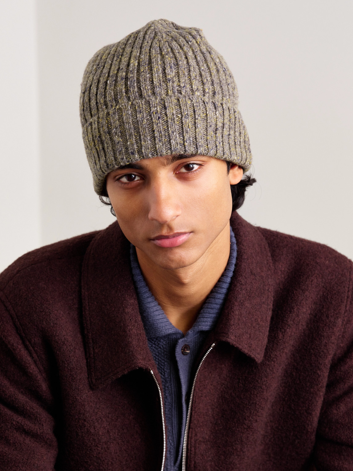 Ribbed Wool-Blend Beanie — 2