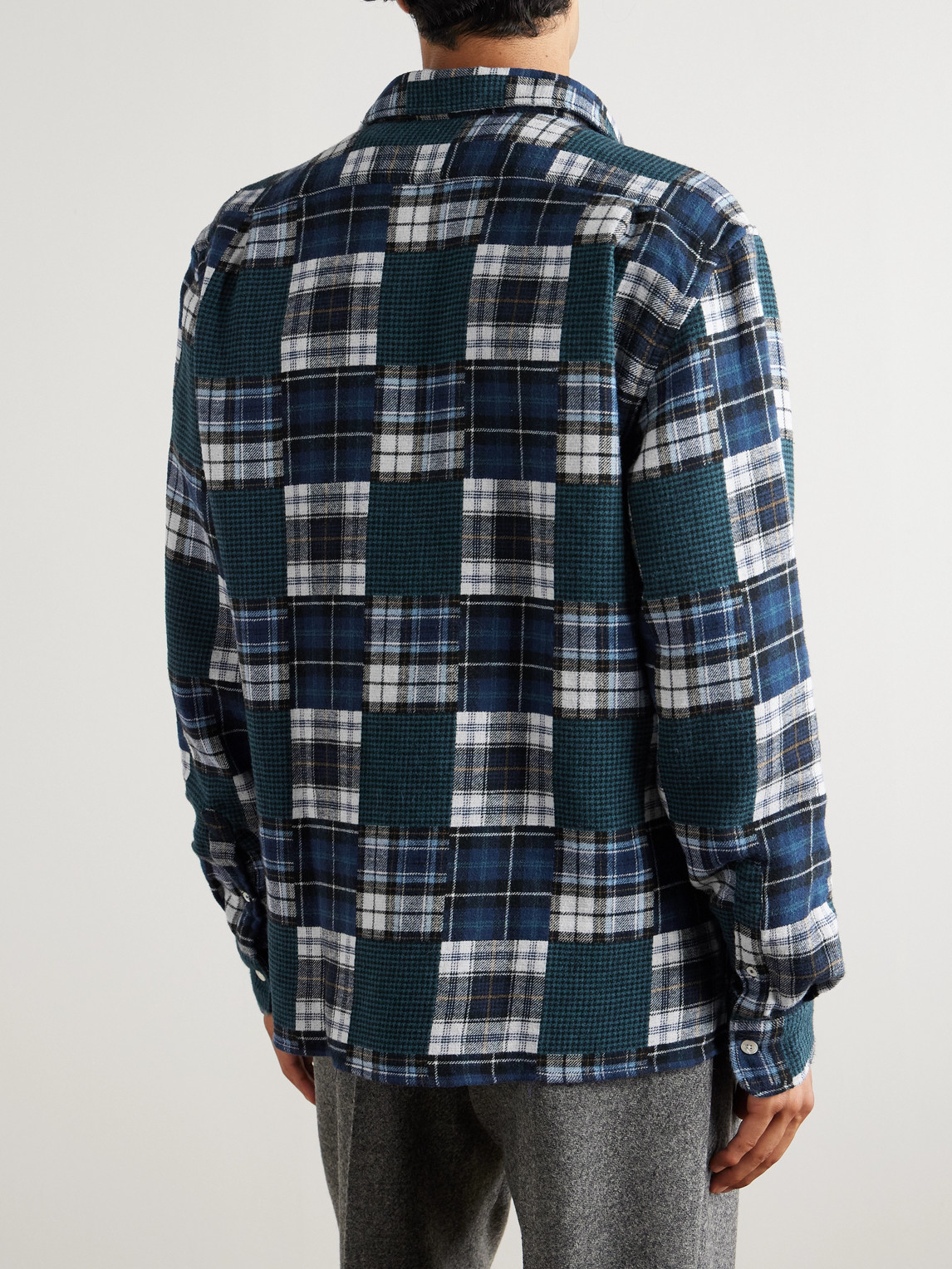 Hartford Patt Patchwork Checked Cotton Shirt In Multi