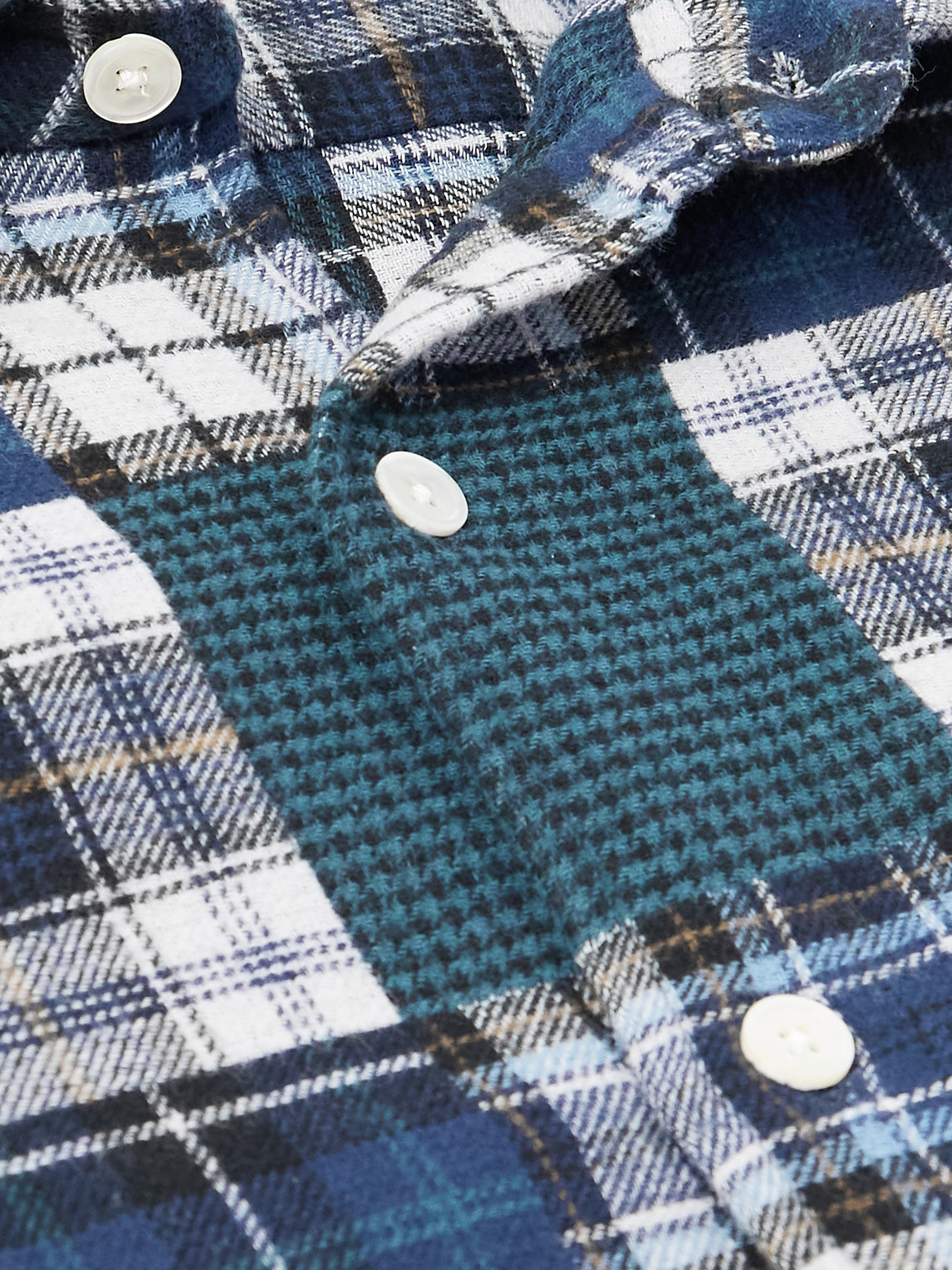 Hartford Patt Patchwork Checked Cotton Shirt In Multi