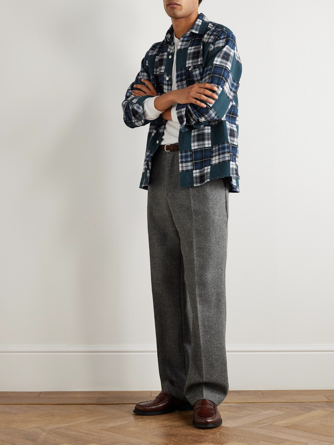 Hartford Patt Patchwork Checked Cotton Shirt In Multi