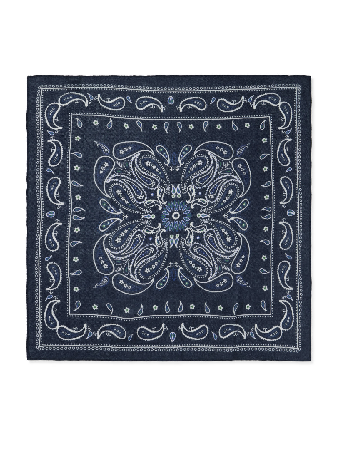 Hartford Paisley-print Wool Scarf In Blue