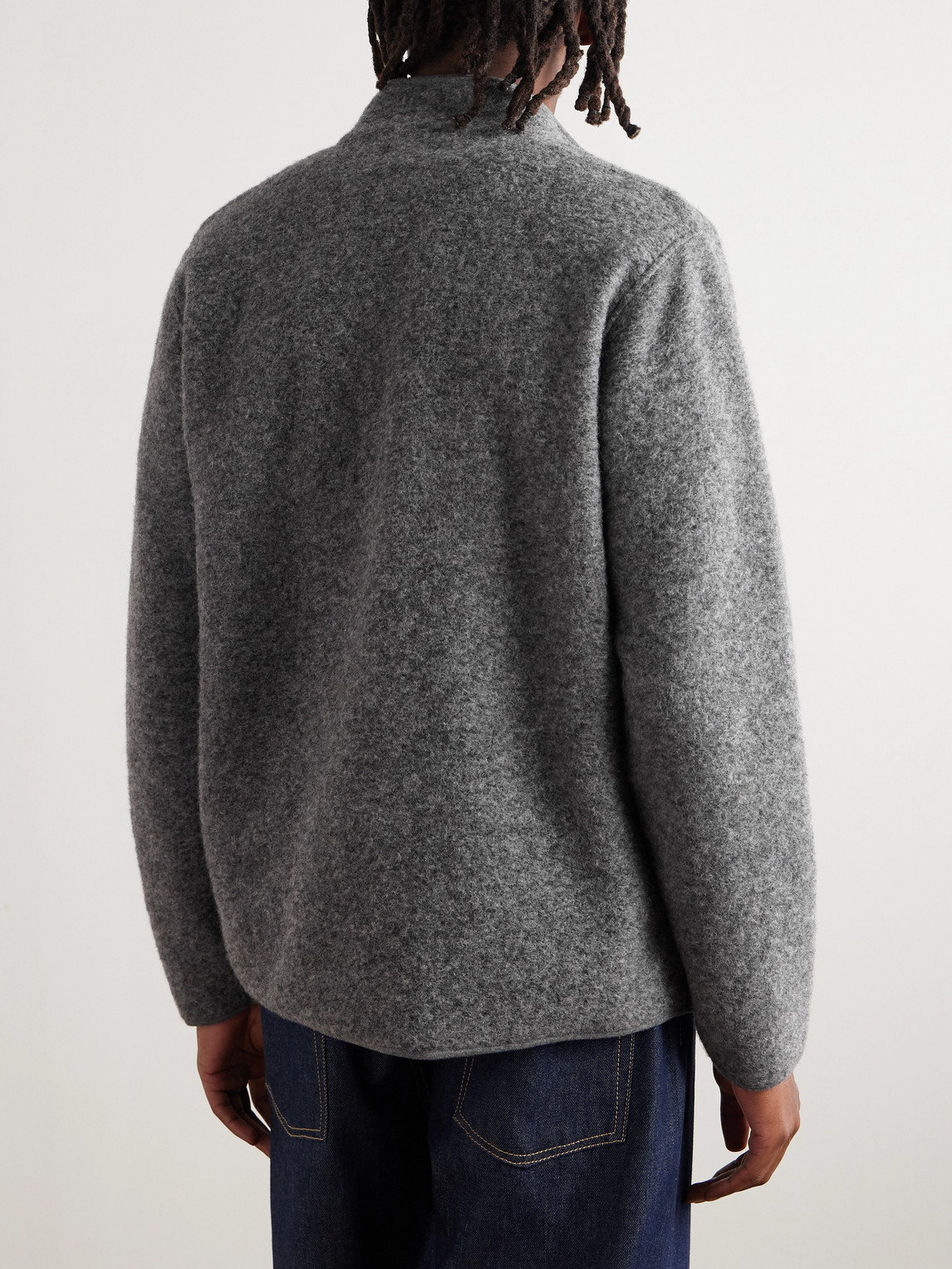 Hartford Jock Wool-blend Bouclé Bomber Jacket In Gray