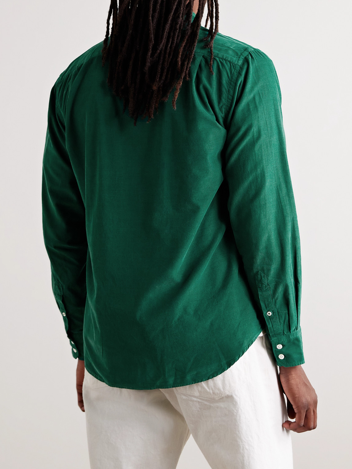 Hartford Paul Cotton-corduroy Shirt In Green