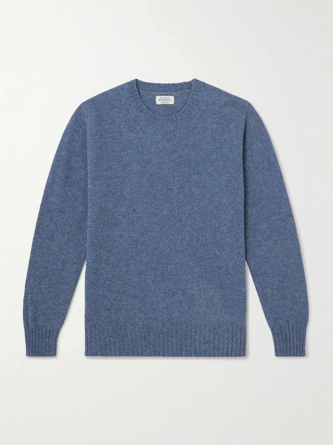 Hartford Brushed Shetland Wool Sweater In Blue