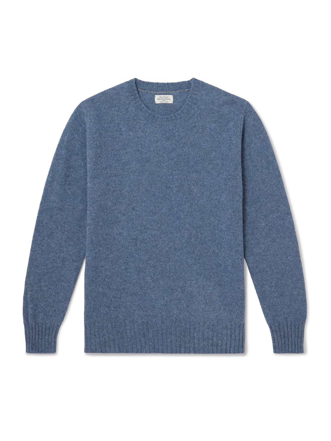 Hartford Brushed Shetland Wool Sweater In Blue