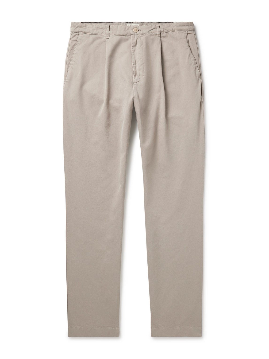 Hartford Tommy Straight-leg Cotton-twill Trousers In Gray