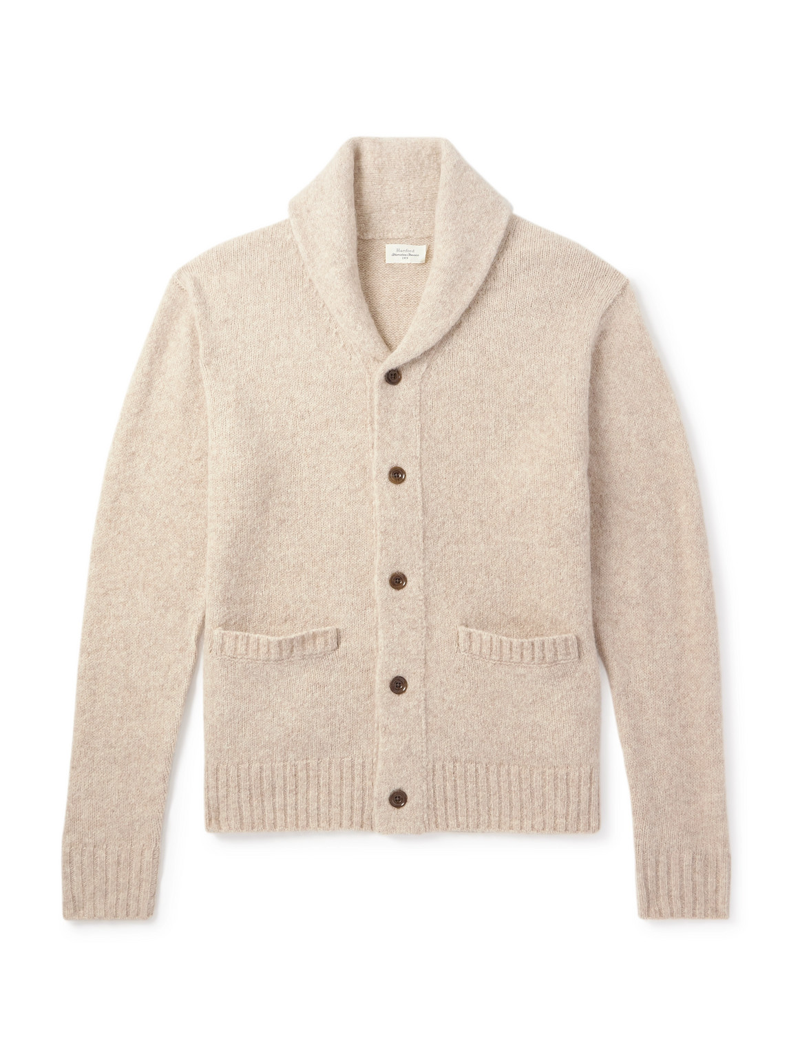 Hartford Shawl-collar Knitted Cardigan In Neutral