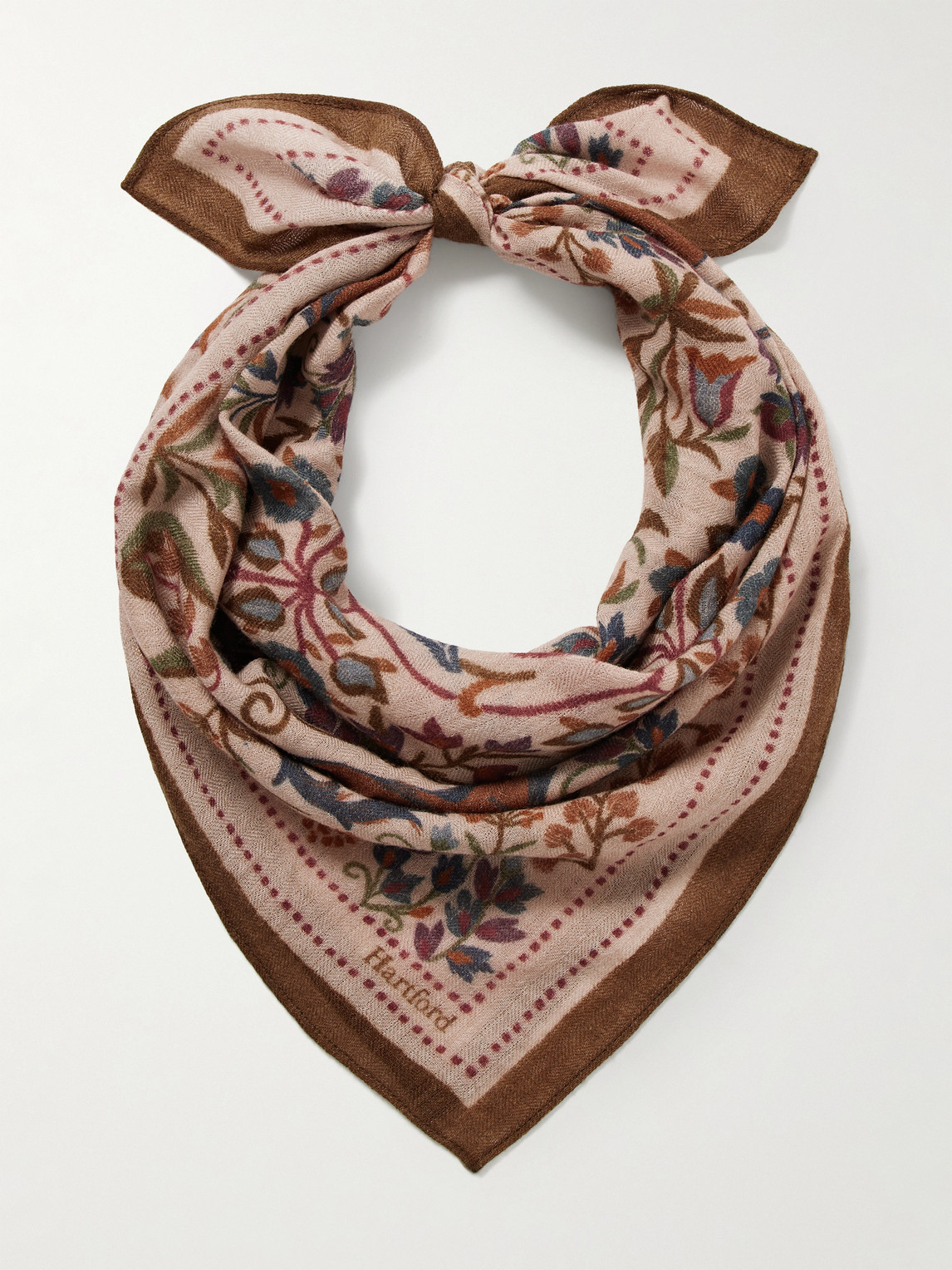 Hartford Printed Wool Bandana In Neutral