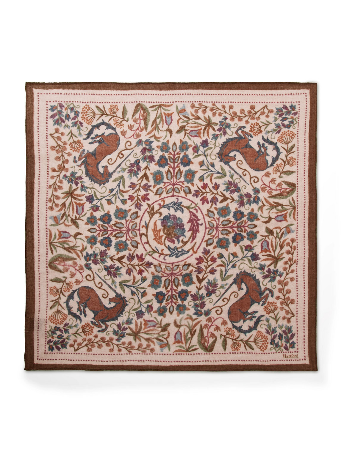 Hartford Printed Wool Bandana In Neutral