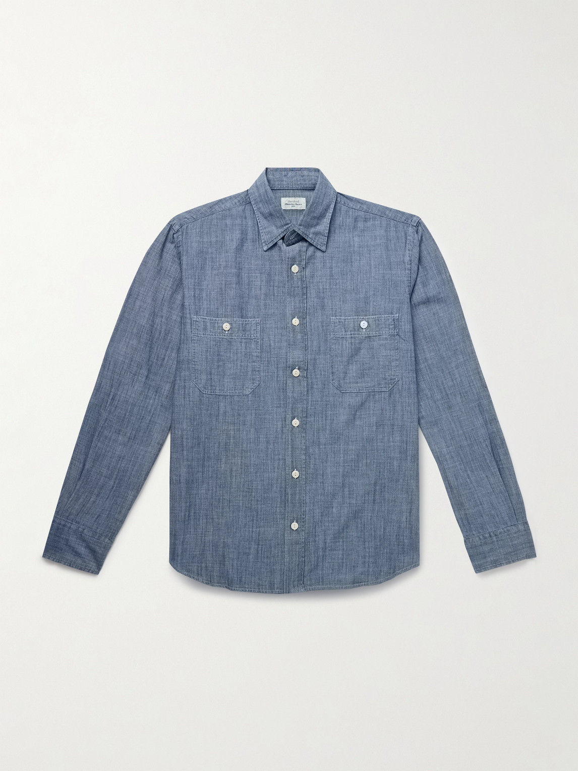 Hartford Cotton-chambray Shirt In Blue