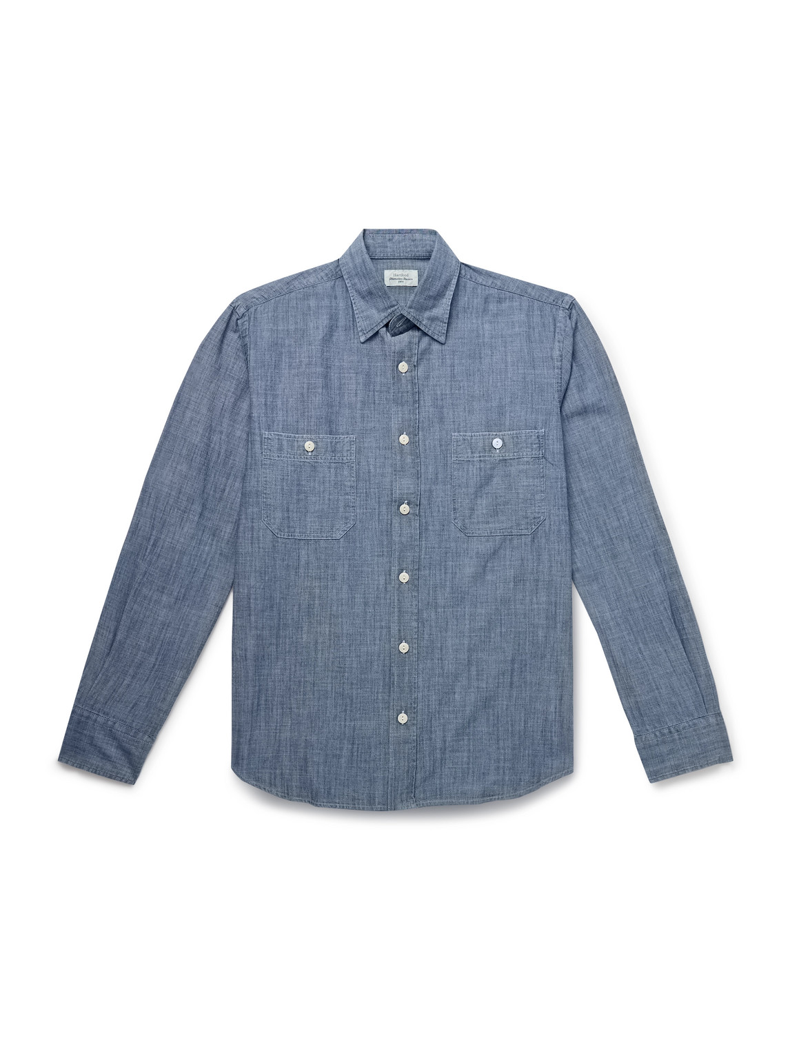 Hartford Cotton-chambray Shirt In Blue