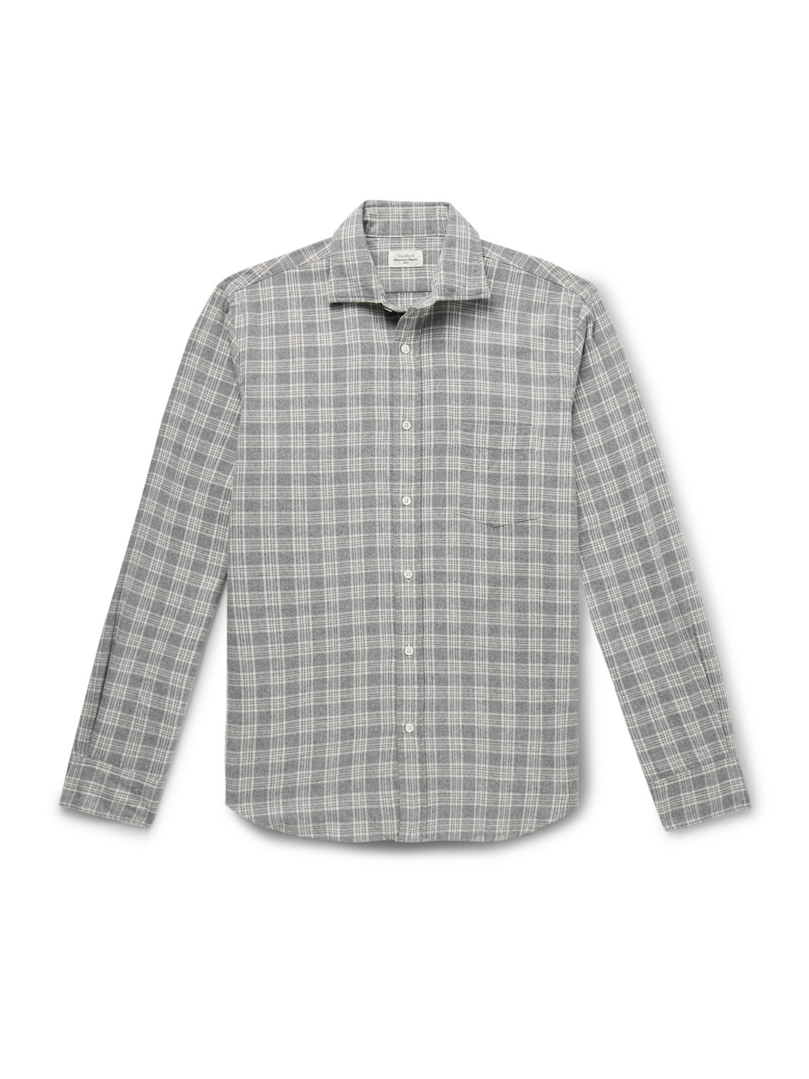 Hartford Paul Checked Cotton-flannel Shirt In Gray