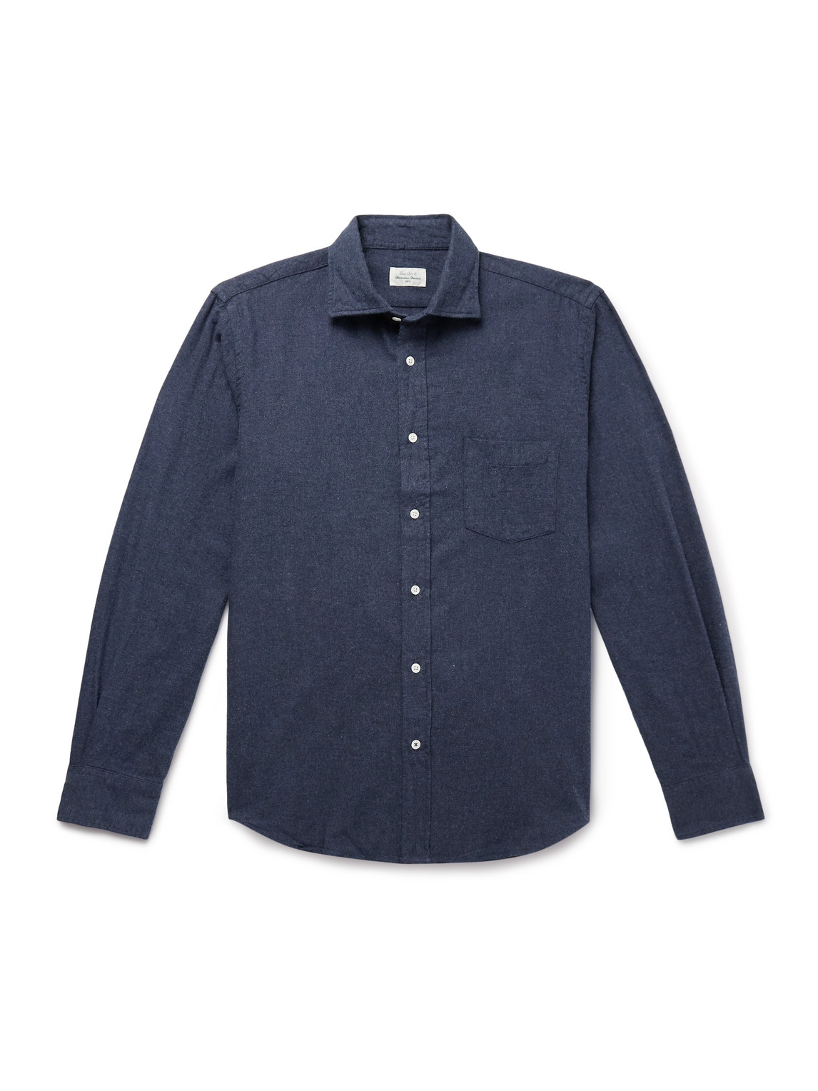 Hartford Paul Cotton-flannel Shirt In Blue