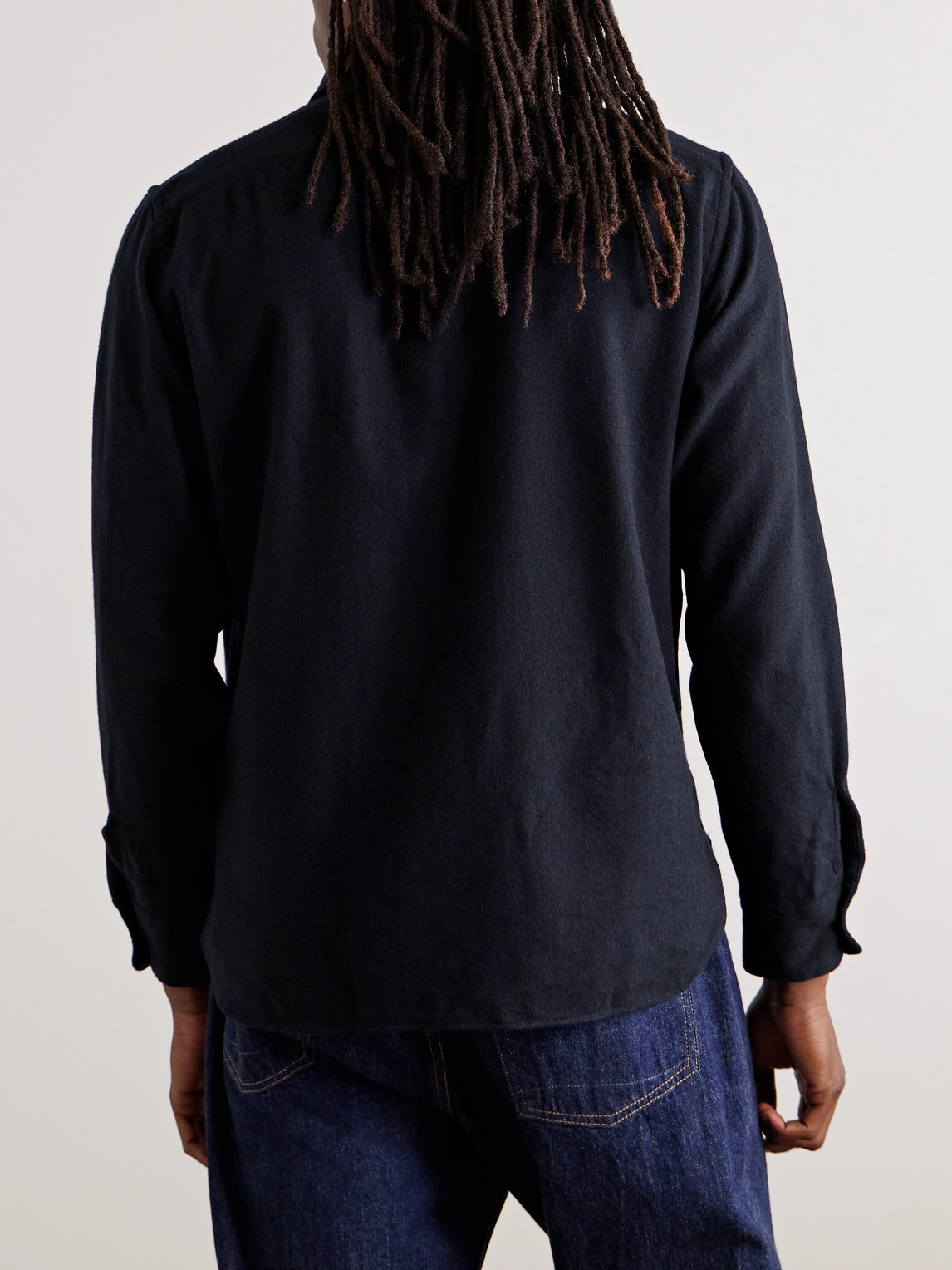 Hartford Percey Wool-blend Flannel Shirt In Blue