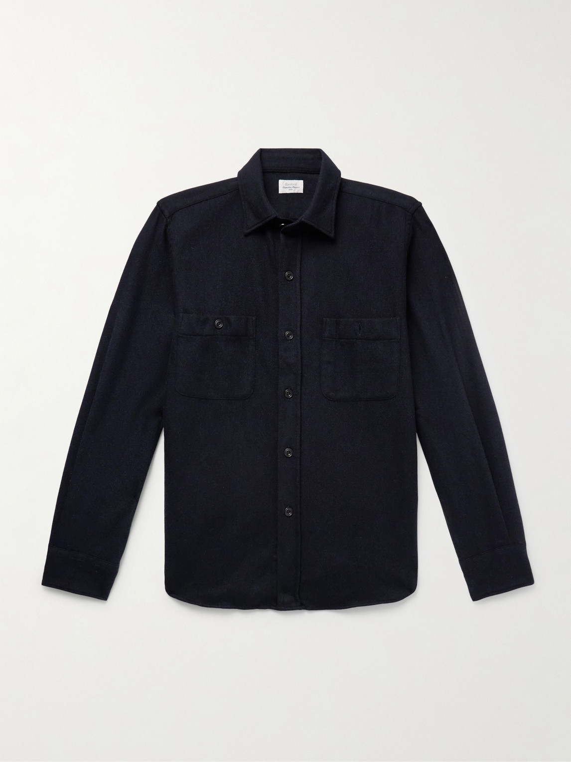 Hartford Percey Wool-blend Flannel Shirt In Blue