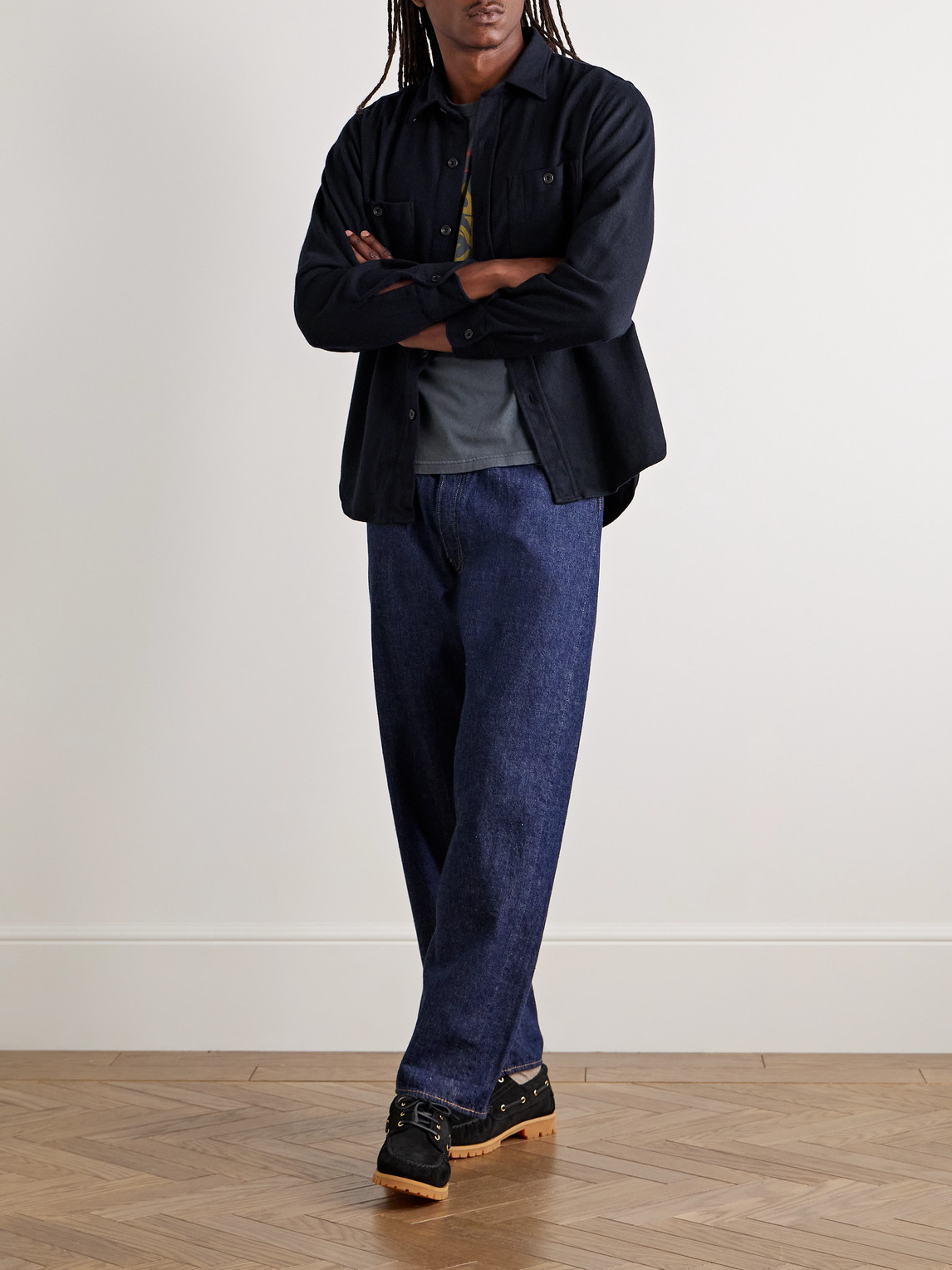 Hartford Percey Wool-blend Flannel Shirt In Blue