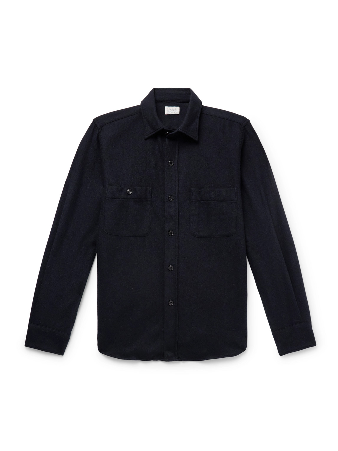 Hartford Percey Wool-blend Flannel Shirt In Blue