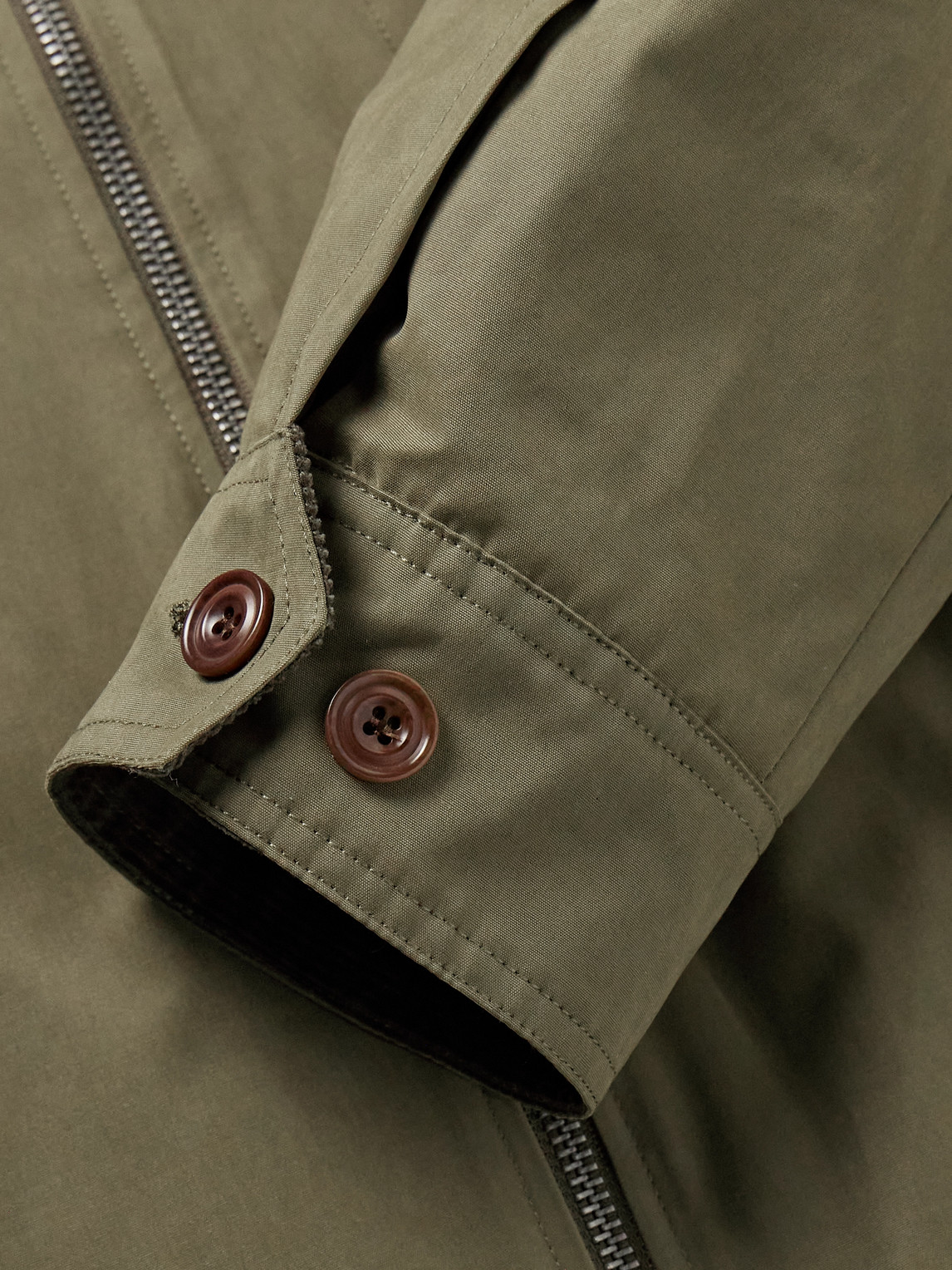 Hartford Daren Cotton-corduroy Trimmed Canvas Jacket In Green