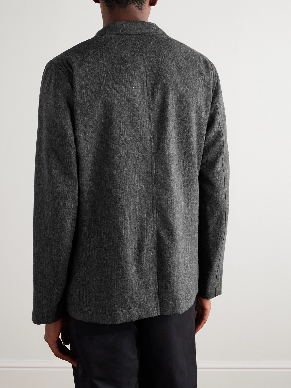 Hartford Jonny Recycled Wool-blend Flannel Blazer In Gray