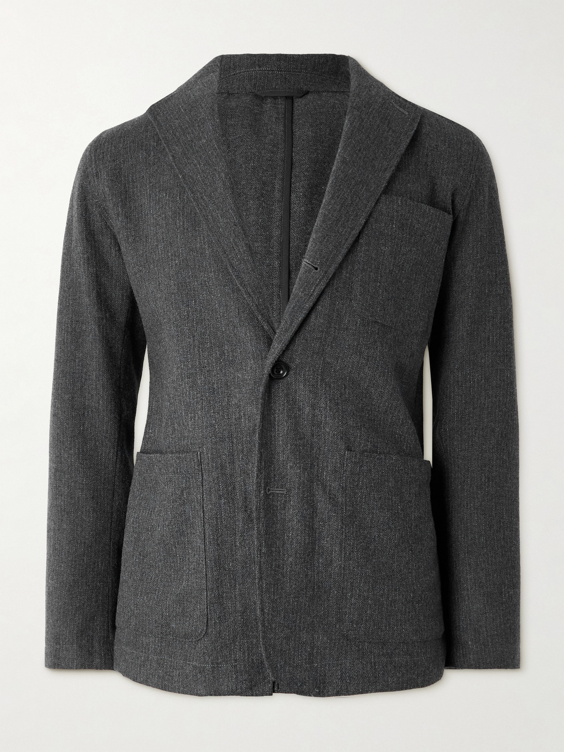 Hartford Jonny Recycled Wool-blend Flannel Blazer In Gray