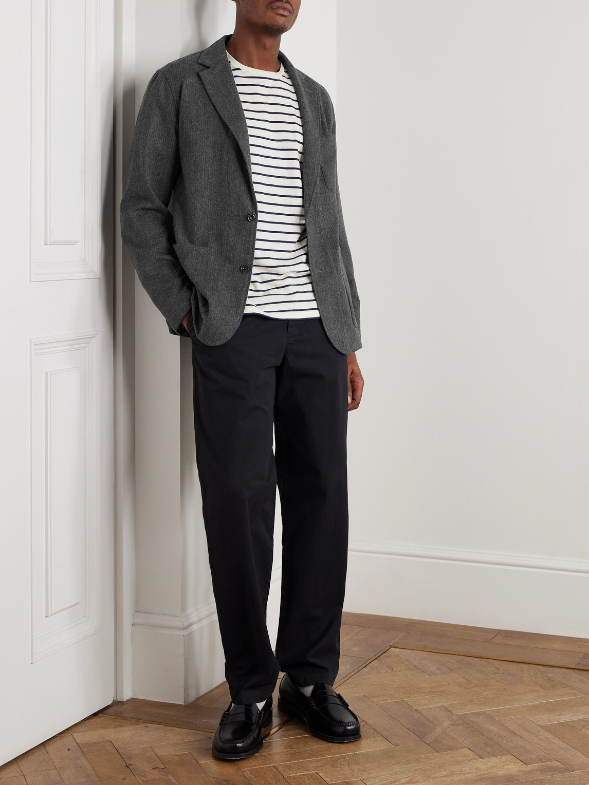 Hartford Jonny Recycled Wool-blend Flannel Blazer In Gray