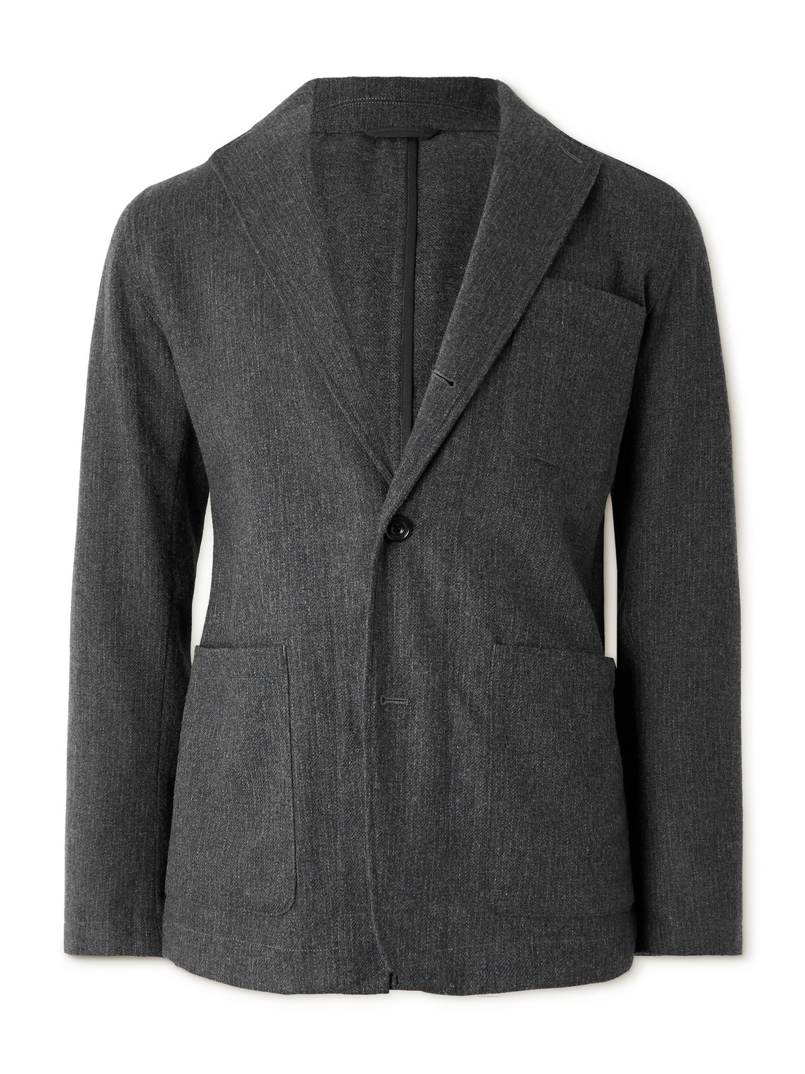 Hartford Jonny Recycled Wool-blend Flannel Blazer In Gray