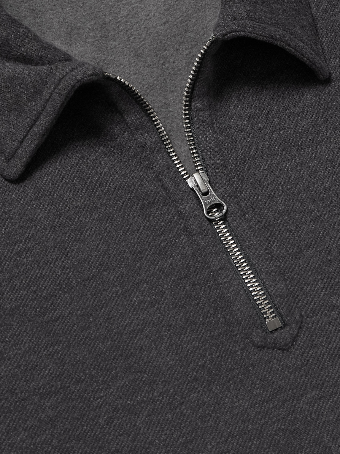 Hartford Cotton-blend Jersey Half-zip Sweatshirt In Gray