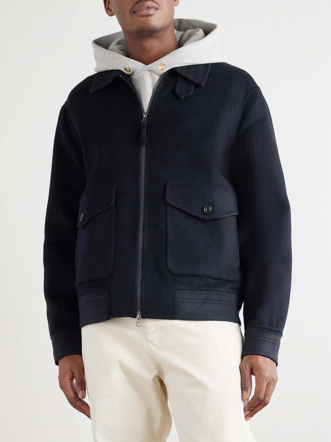 Hartford Doug Double-faced Wool-blend Jacket In Blue