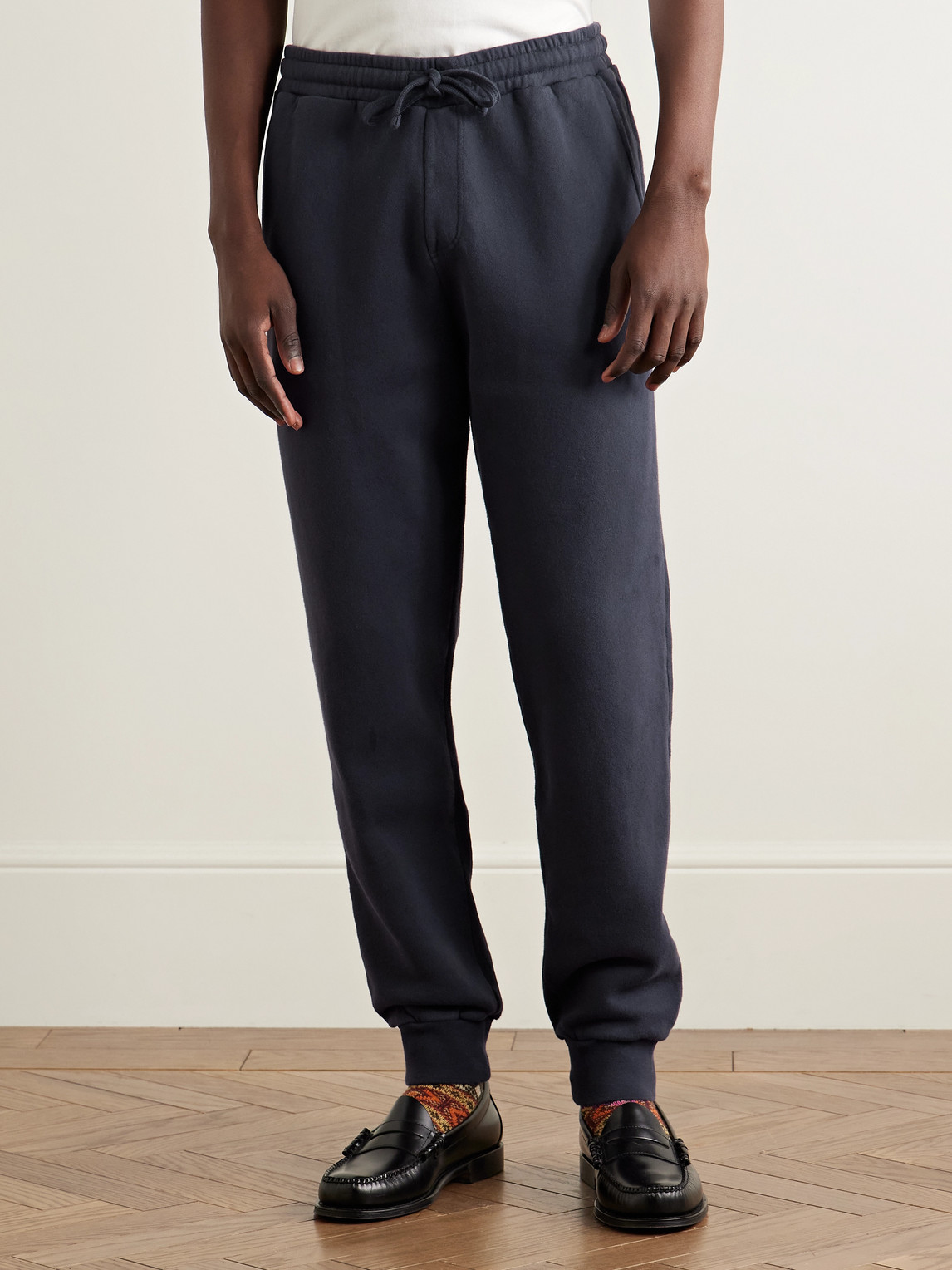 Hartford Tapered Cotton-jersey Sweatpants In Blue