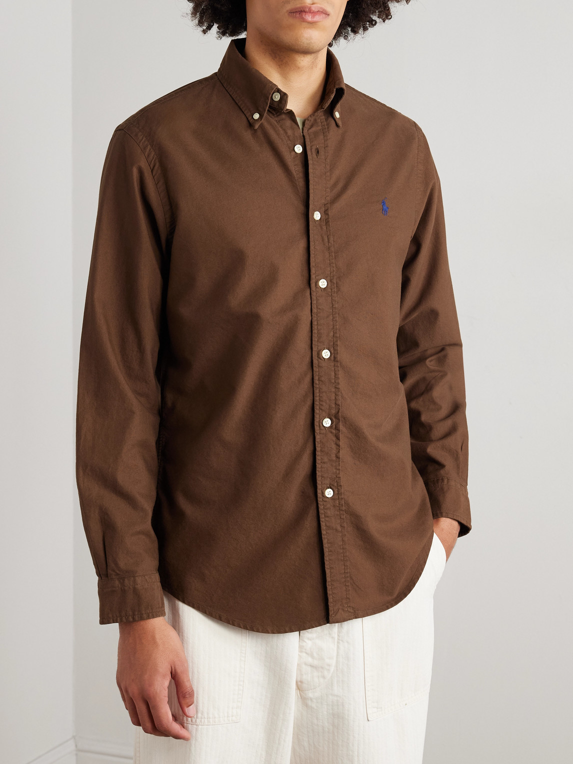 Polo Ralph Lauren Long Sleeve Sport Shirt In Brown