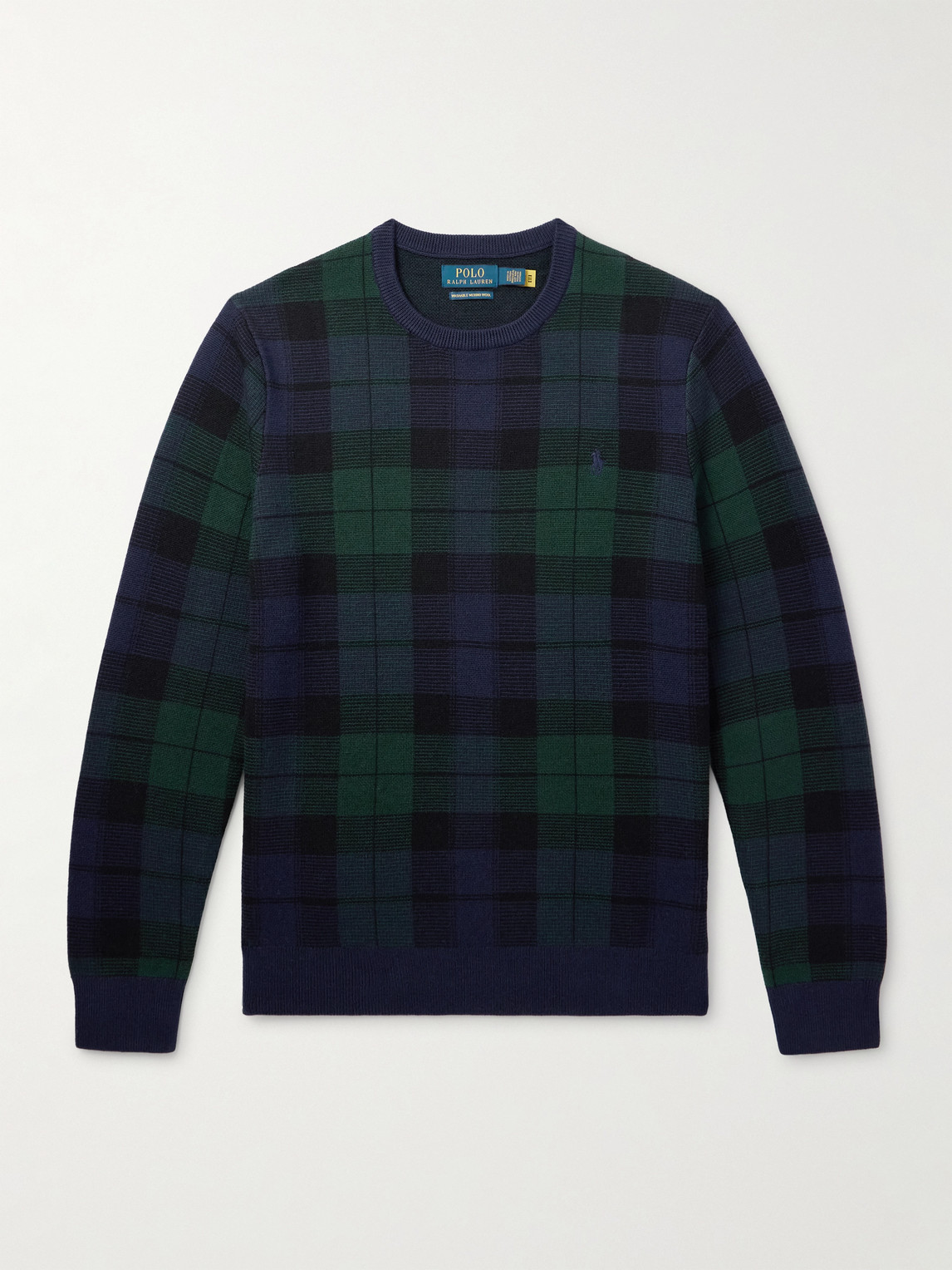 Polo Ralph Lauren Logo-Embroidered Checked Wool weater - Men