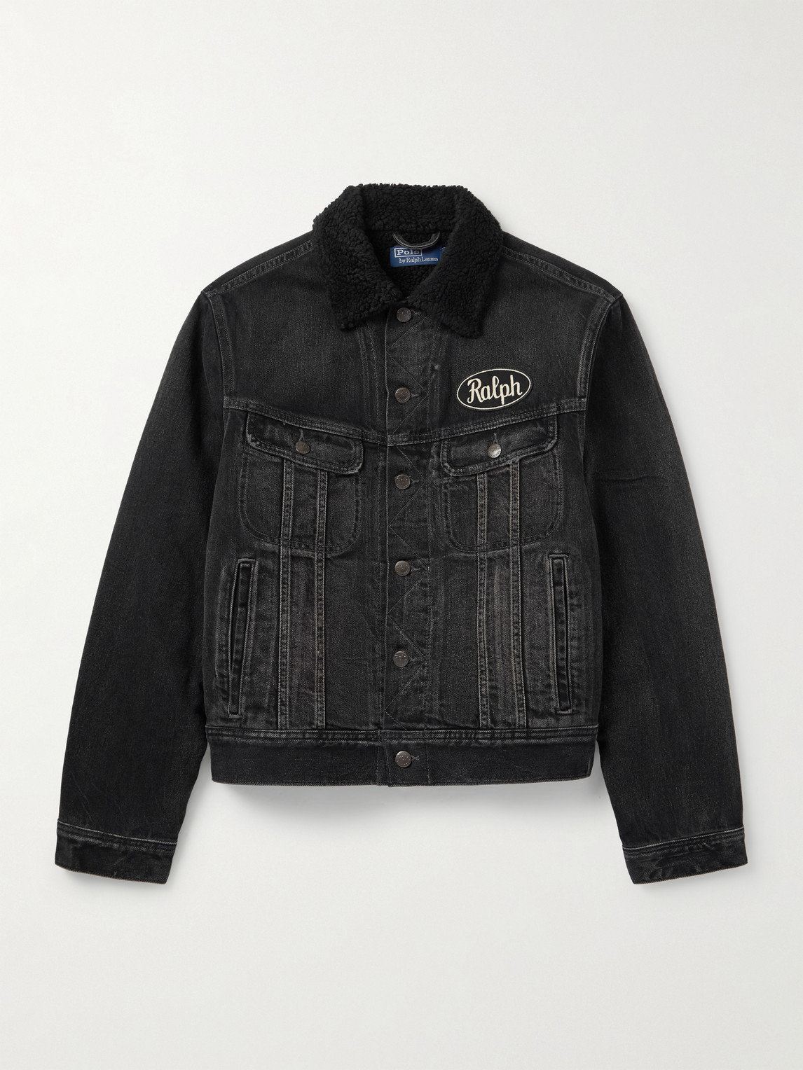Polo Ralph Lauren Fleece-Trimmed Logo-Appliquéd Recycled-Denim Trucker Jacket - Men