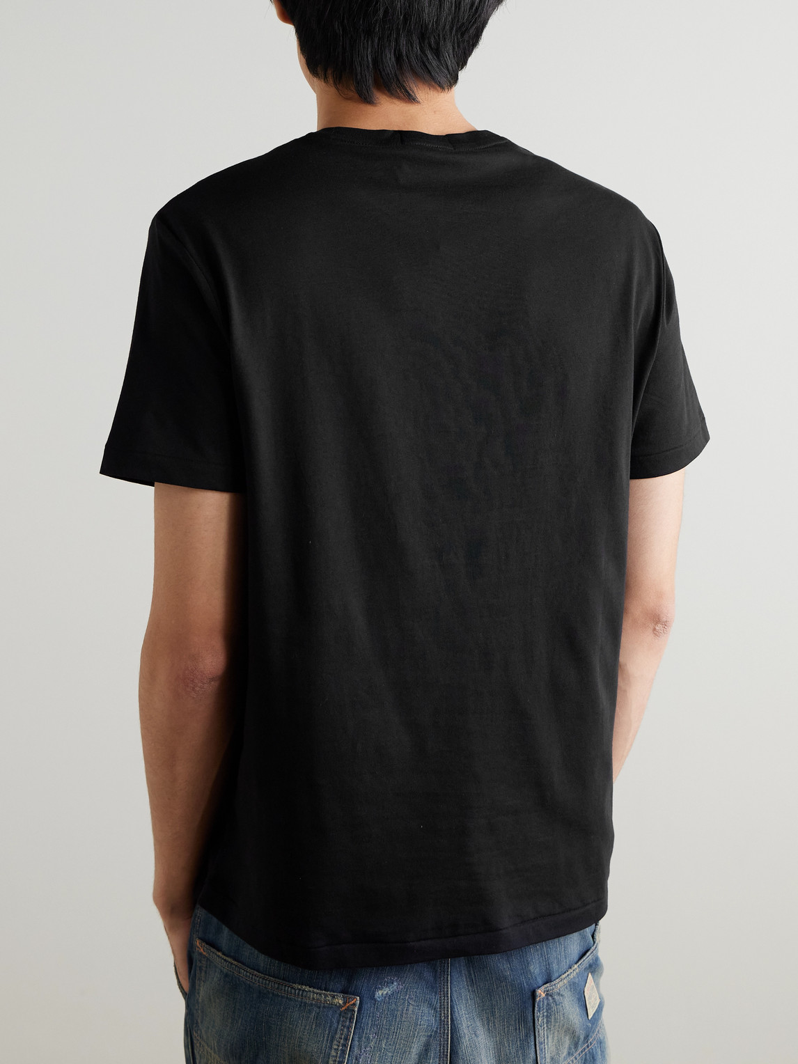Polo Ralph Lauren Printed Cotton-jersey T-shirt In Black