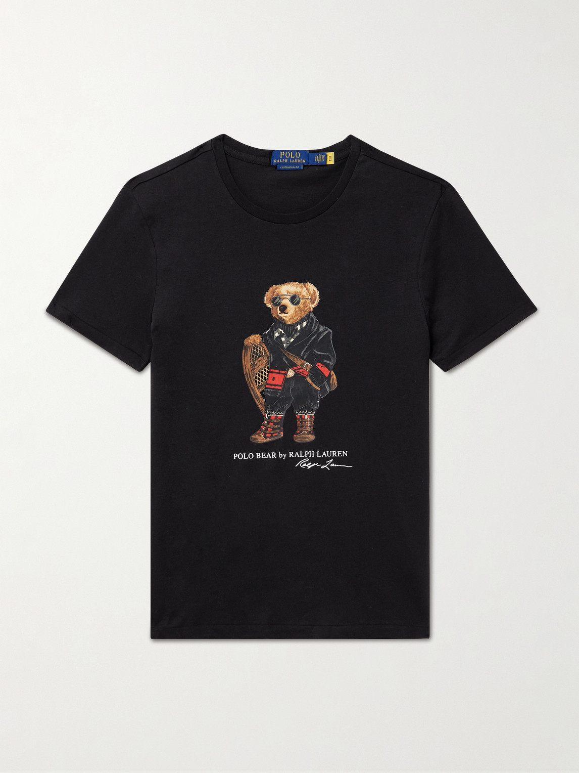 Polo Ralph Lauren Slim-fit Crew Neck T-shirt With Graphic Bear Print In Black