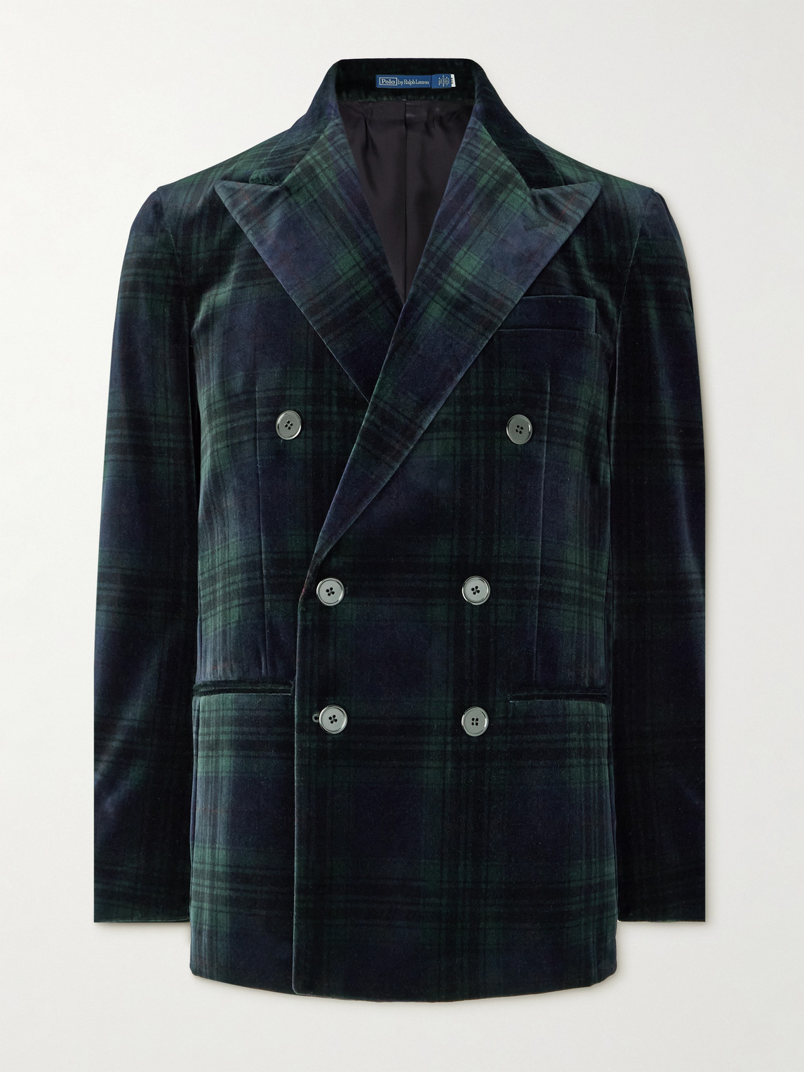 Polo Ralph Lauren Double-Breasted Checked Cotton-Velvet Blazer - Men