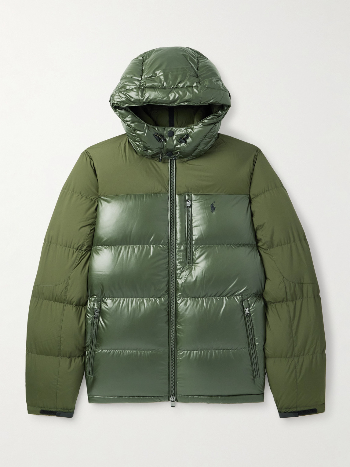 Polo Ralph Lauren The Gorham Twill-Trimmed Quilted Glossed Recycled-hell Hooded Down Jacket - Men
