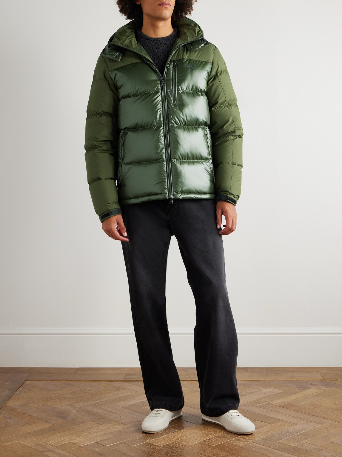 Polo Ralph Lauren The Gorham Twill-trimmed Quilted Glossed Recycled-shell Hooded Down Jacket In Green