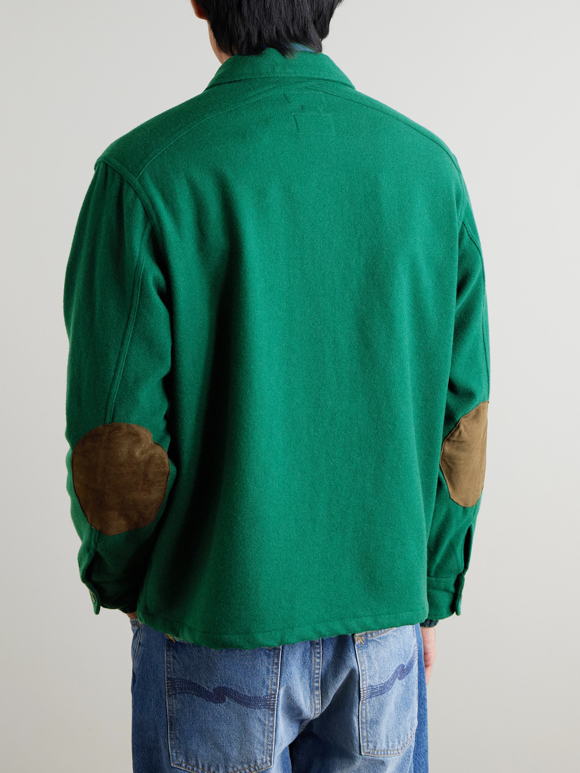 Polo Ralph Lauren Mens Collared Patch-pocket Wool Overshirt Hunt Club Green In Green