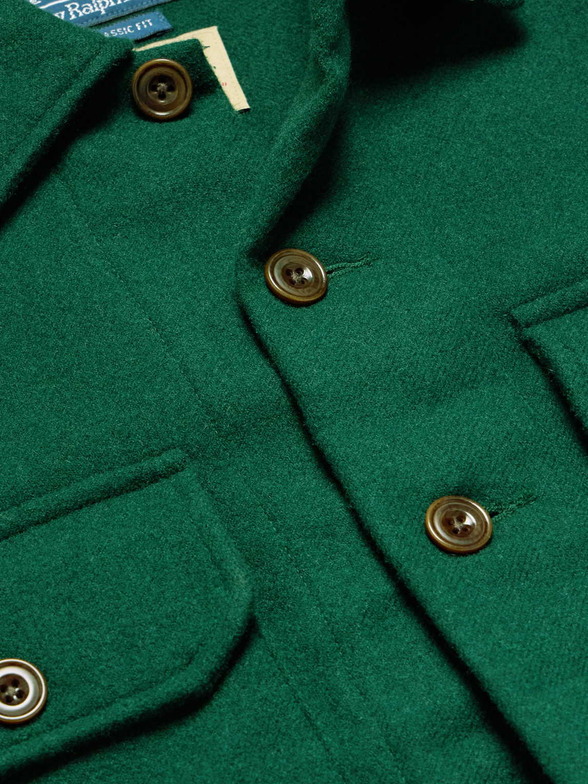 Polo Ralph Lauren Mens Collared Patch-pocket Wool Overshirt Hunt Club Green In Green