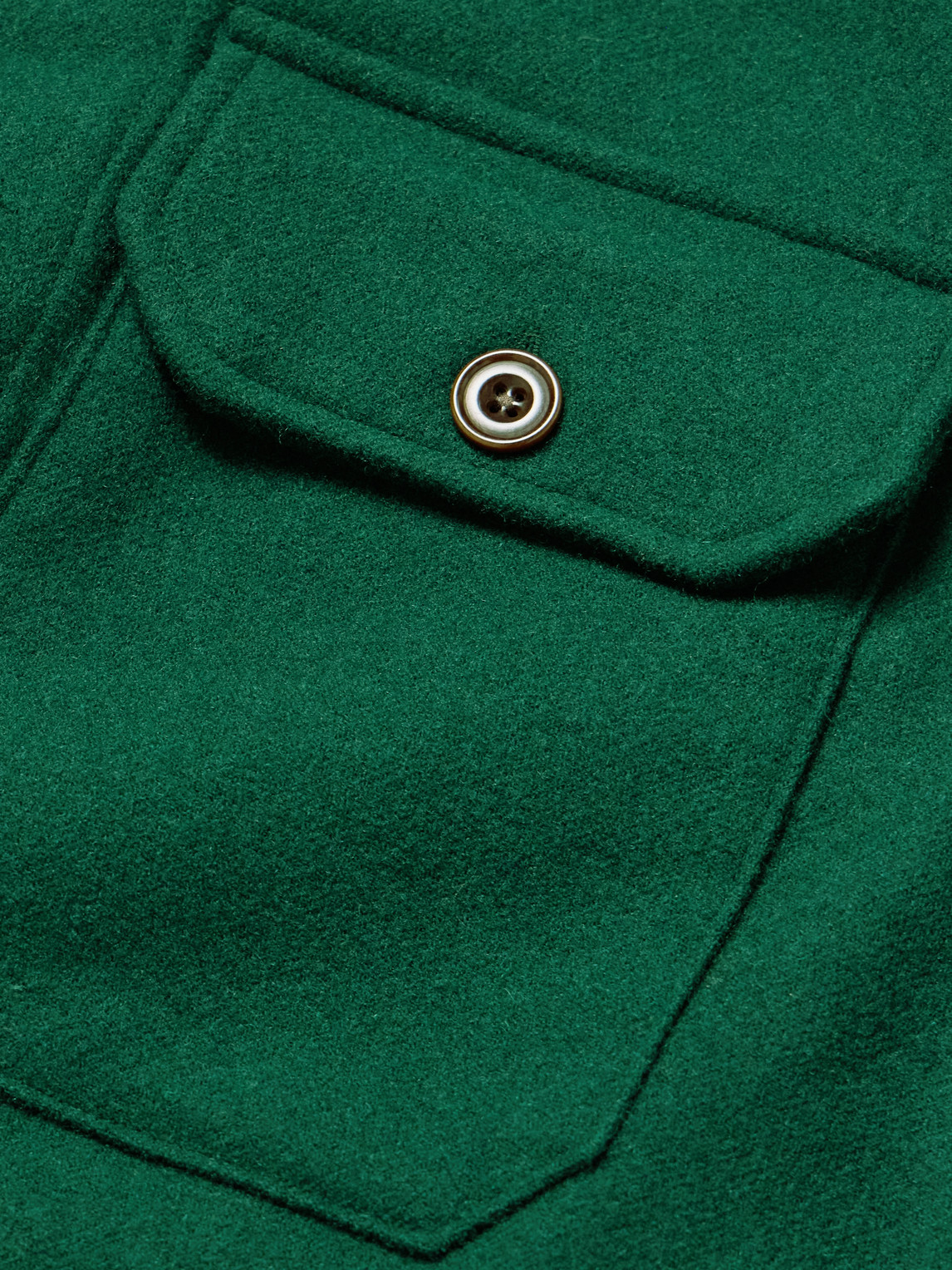 Polo Ralph Lauren Mens Collared Patch-pocket Wool Overshirt Hunt Club Green In Green