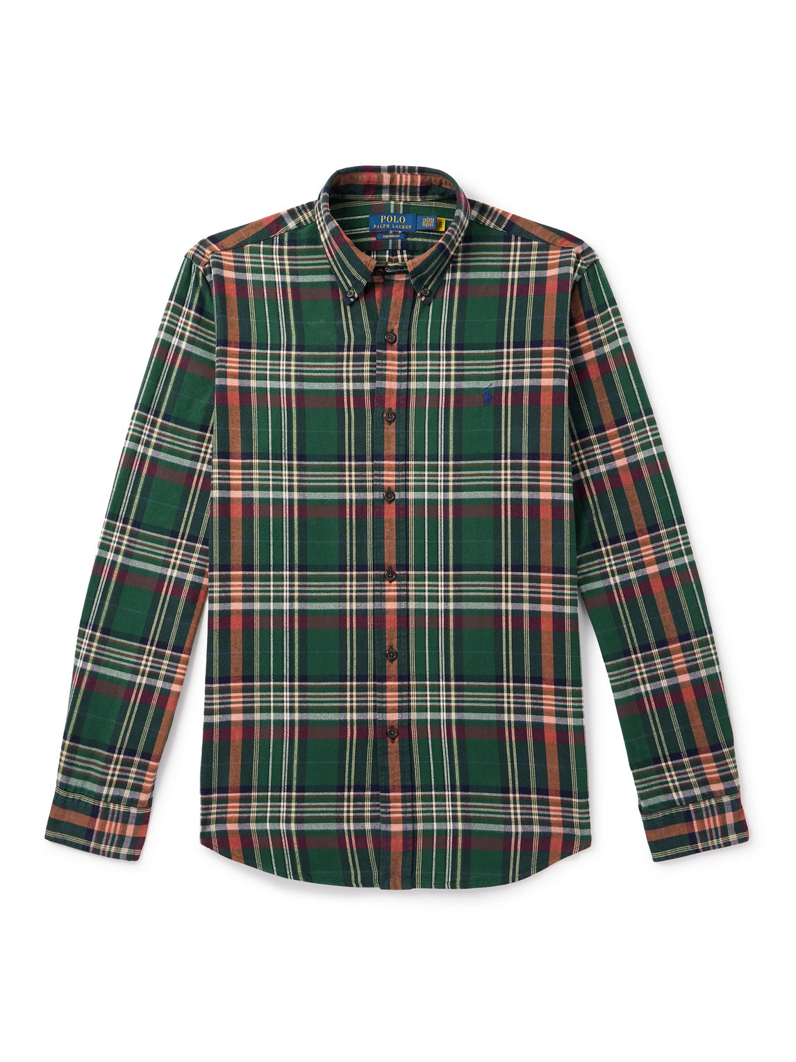 Polo Ralph Lauren Button-down Collar Checked Cotton Oxford Shirt In Green