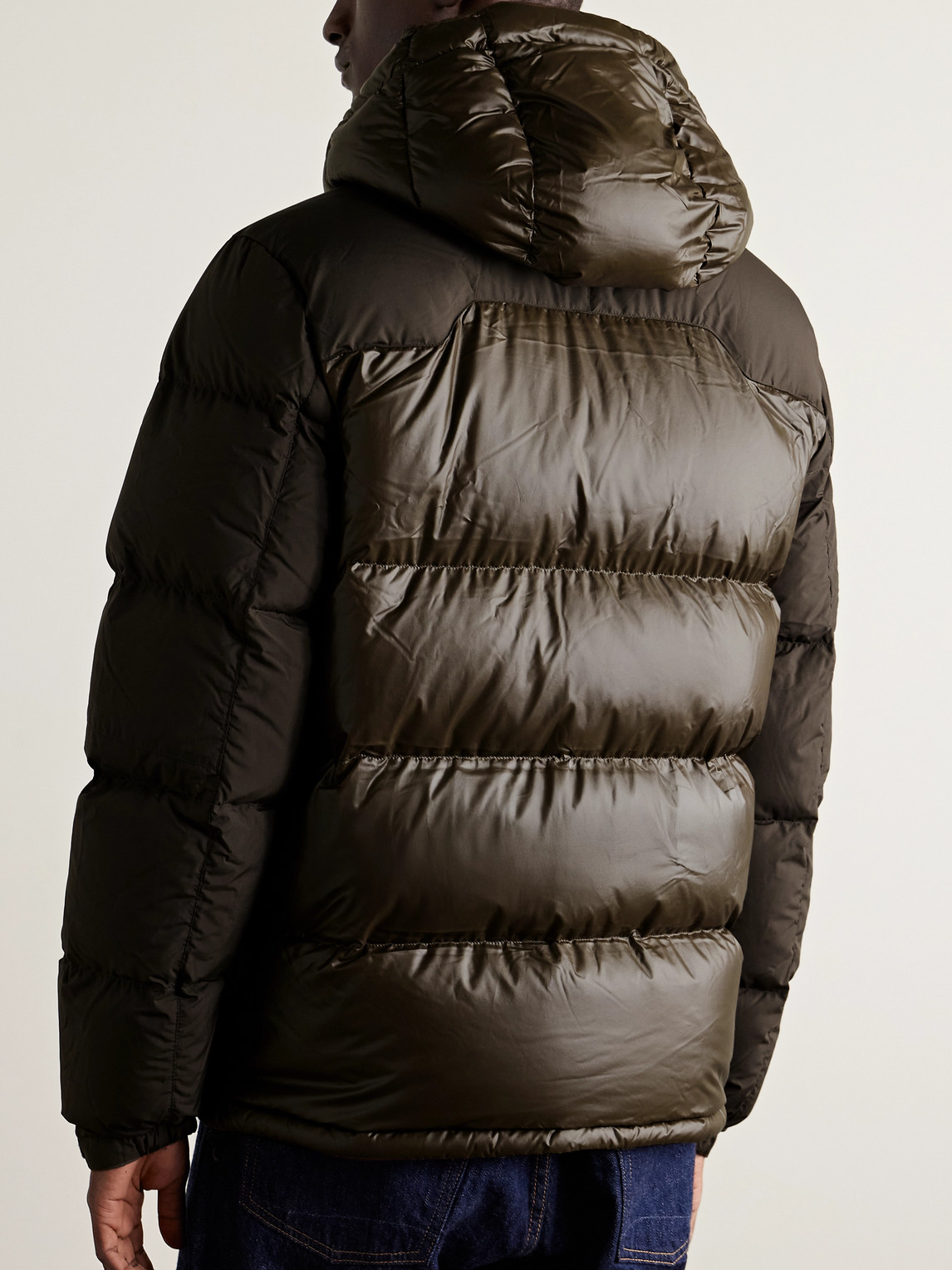 Polo Ralph Lauren The Gorham Twill-trimmed Quilted Glossed-shell Hooded Down Jacket In Green