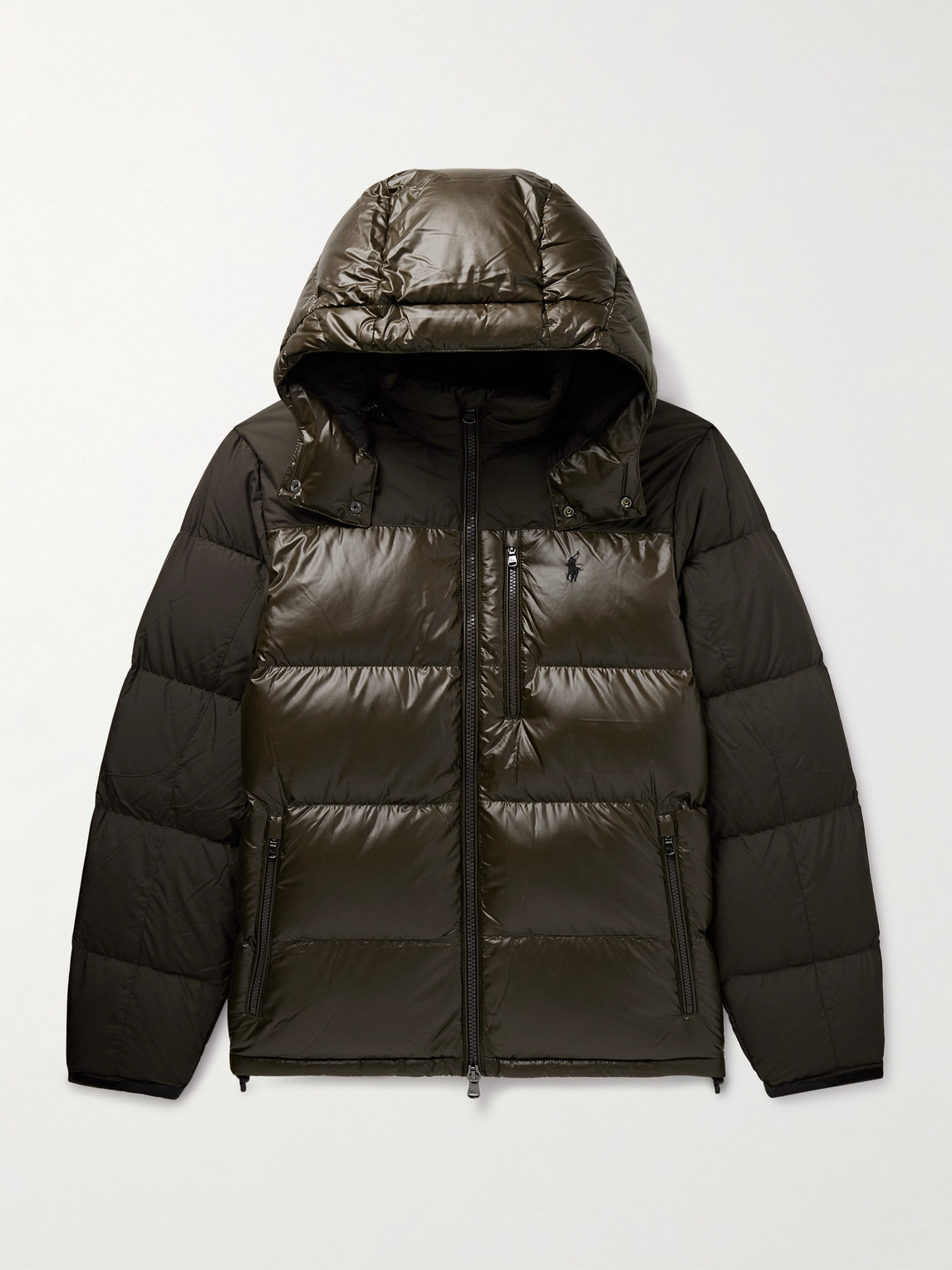 Polo Ralph Lauren The Gorham Twill-Trimmed Quilted Glossed-hell Hooded Down Jacket - Men