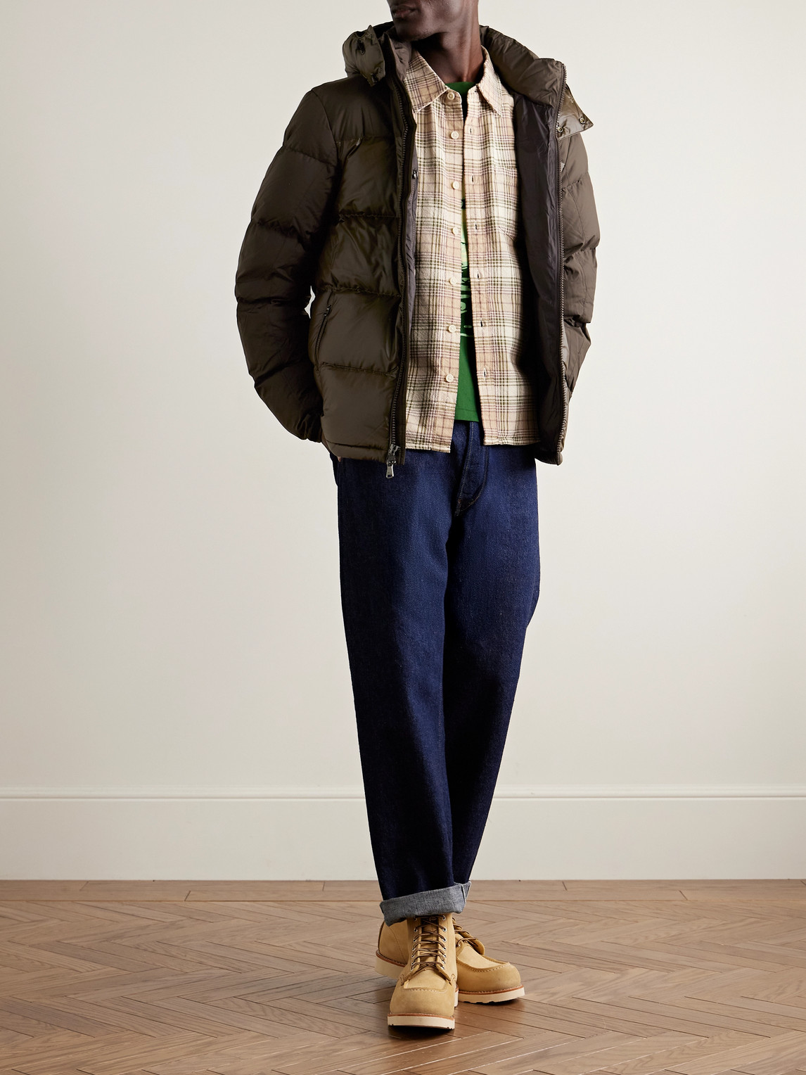 Polo Ralph Lauren The Gorham Twill-trimmed Quilted Glossed-shell Hooded Down Jacket In Green